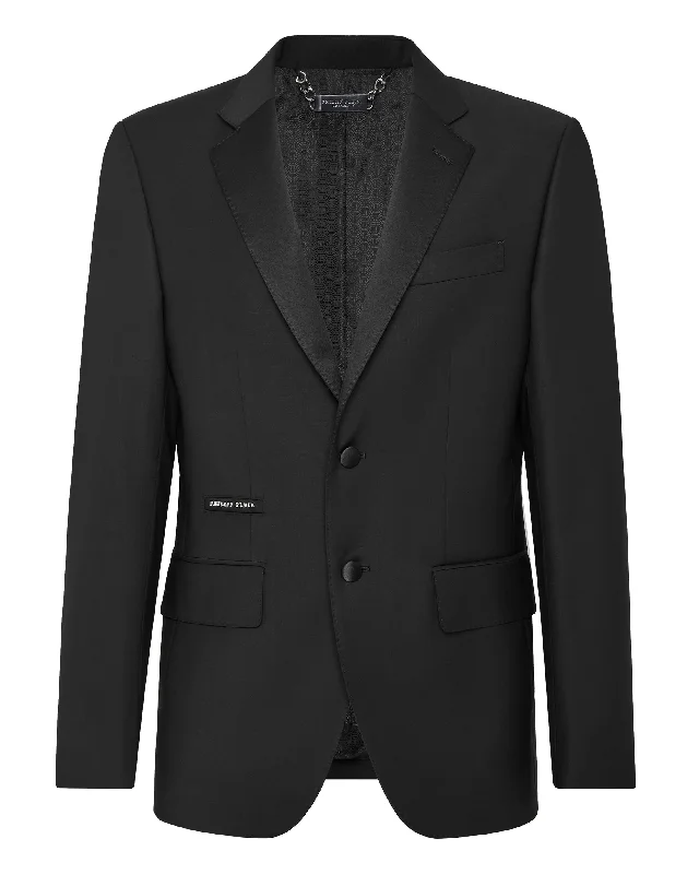 men's luxury tuxedo suits -Wool Blazer Gigolò fit python Skull