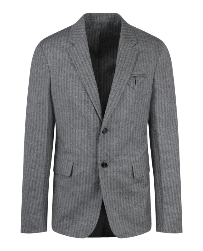 men's wool blend suits -Wool Blend Herringbone Blazer