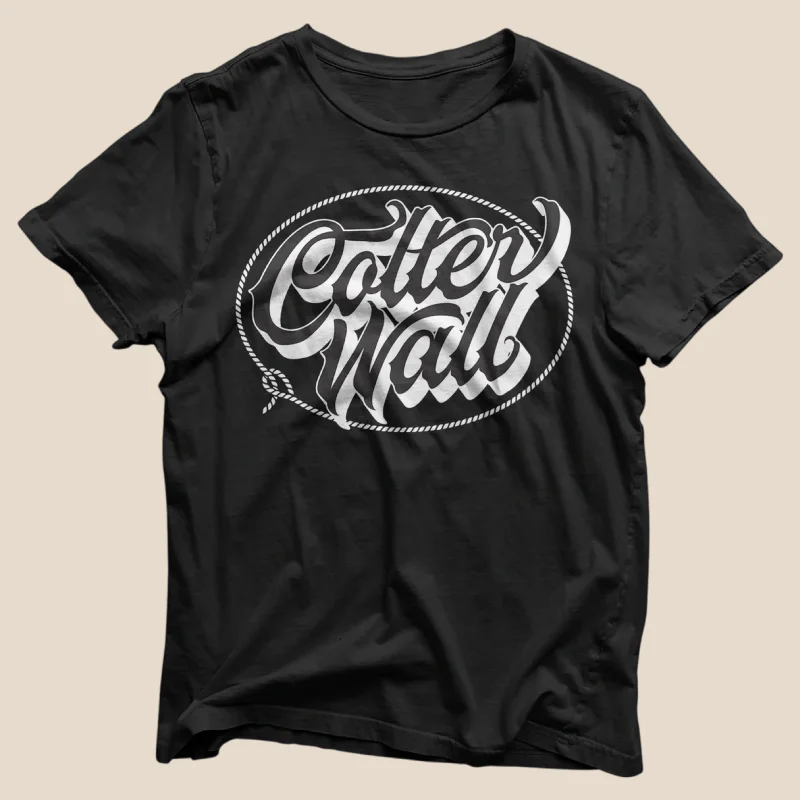 men's holiday-themed shirts-Colter Wall  Tour Black Shirts