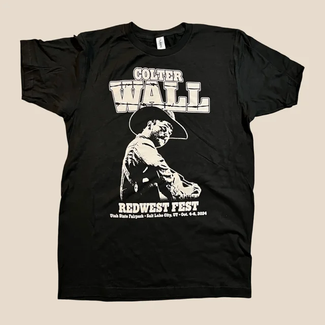 men's sportswear shirts-Colter Wall  RedWest Fest Black Shirt