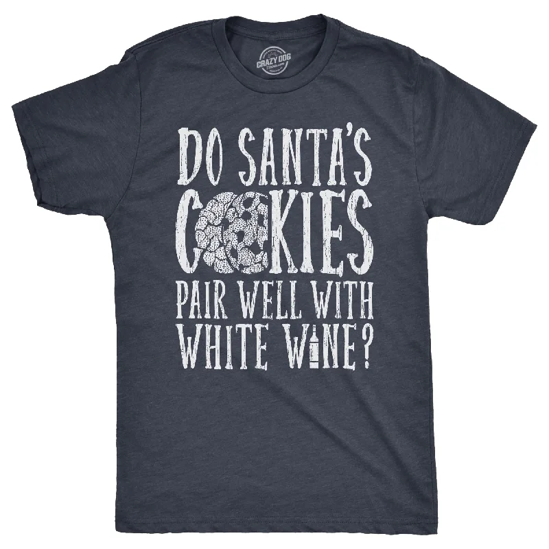 men's shirts with a modern fit-Do Santas Cookies Pair Well With White Wine Men's T Shirt