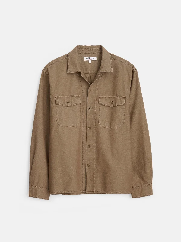 men's formal work shirts-Field Shirt In Crosshatch Cotton