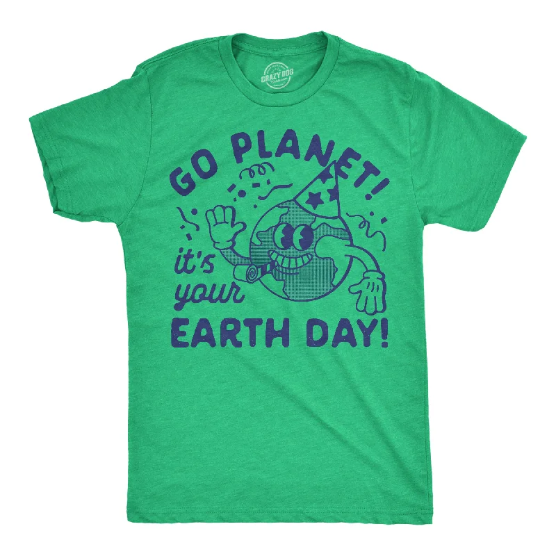 men's shirts for daily wear-Go Planet Its Your Earth Day Men's T Shirt