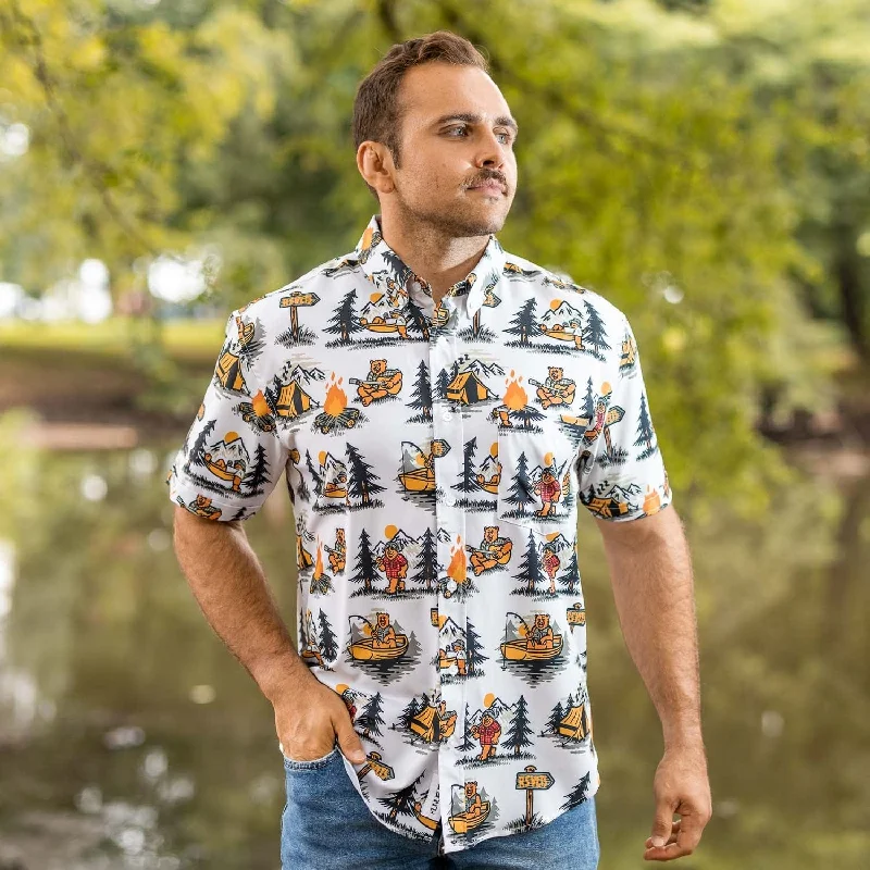 men's shirts for a smart-casual look-The Great Outdoors "Beary Outdoorsy" – KUNUFLEX Short Sleeve Shirt