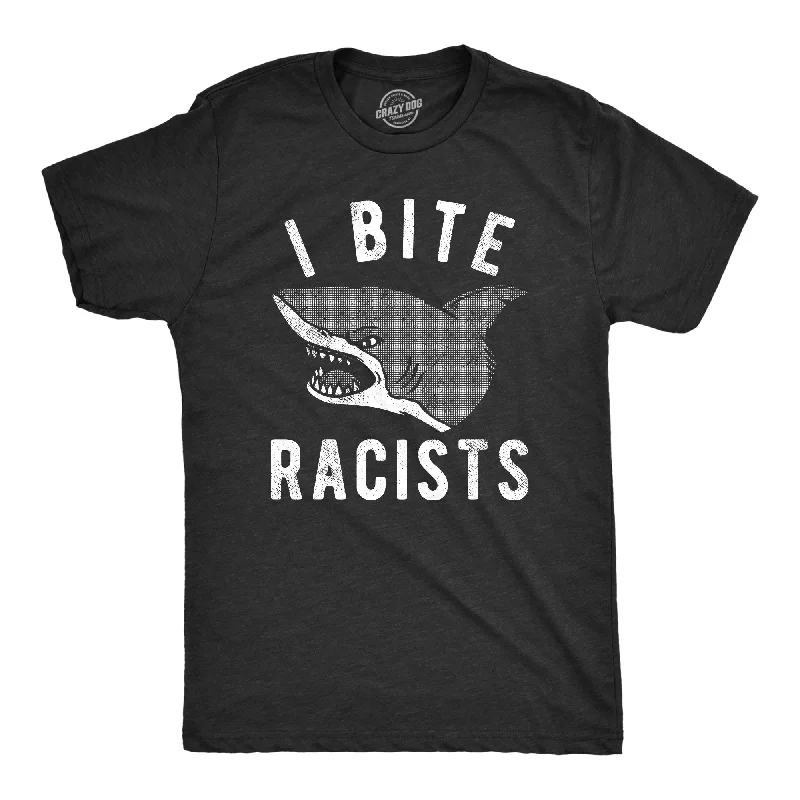 men's white button-up shirts-I Bite Racists Men's T Shirt