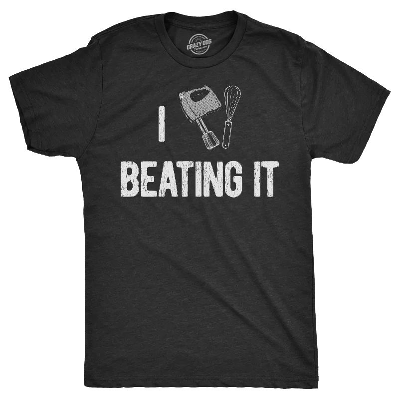 men's fitted shirts-I Heart Beating It Men's T Shirt