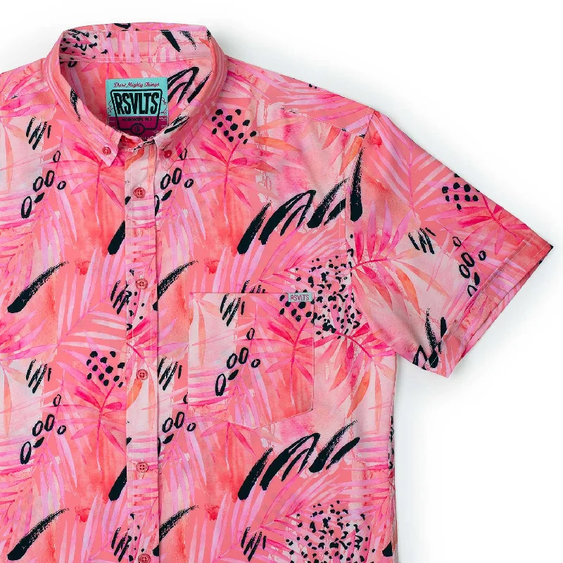 men's shirts with contrasting cuffs-La Croy "Strawberry Margarita" – KUNUFLEX Short Sleeve Shirt