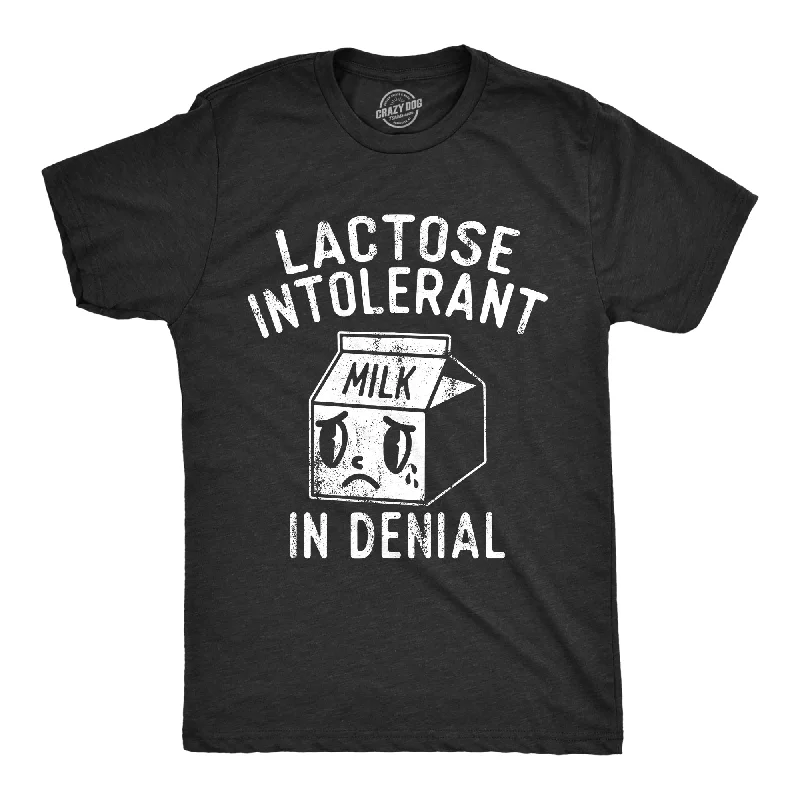 men's shirts with French cuffs-Lactose Intolerant In Denial Men's T Shirt