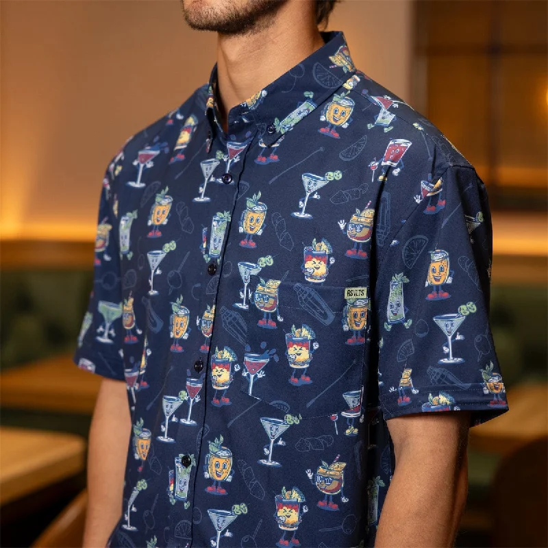 men's patterned button-up shirts-Let's All Go to the Lobby Bar – KUNUFLEX Short Sleeve Shirt