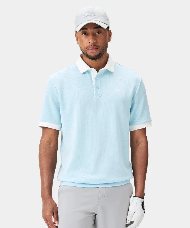 men's casual shirts for the beach-Light Blue AR Tech Polo