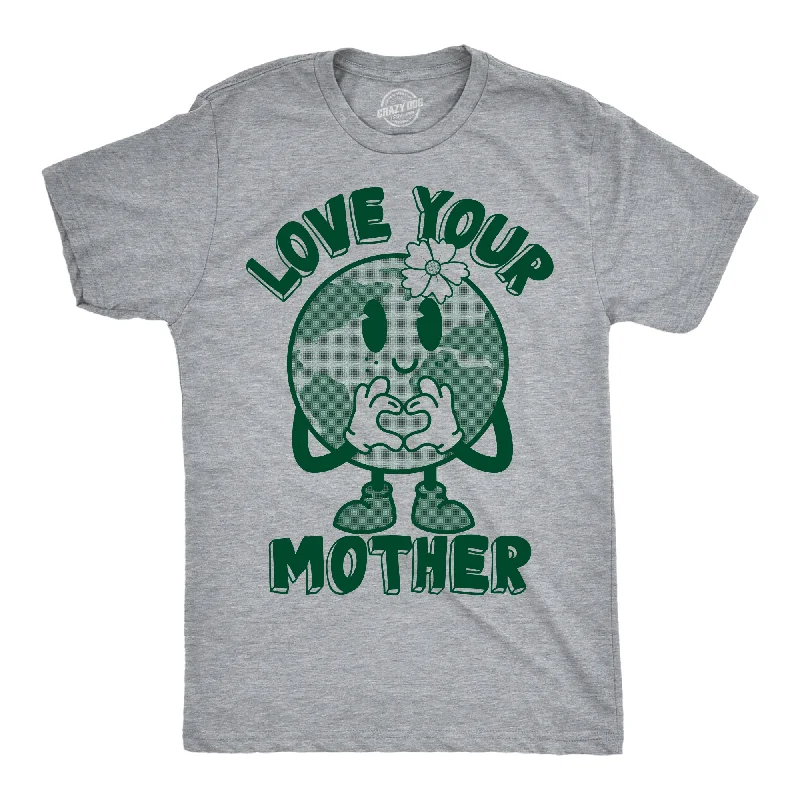 men's checkered long-sleeve shirts-Love Your Mother Earth Day Men's T Shirt