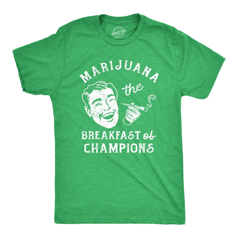 men's shirts with cuffed sleeves-Marijuana The Breakfast Of Champions Men's T Shirt