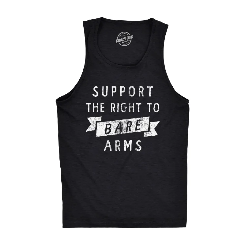 men's striped dress shirts-Mens Suppport The Right To Bare Arms Fitness Tank Funny Sarcastic Sleeveless Shirt Joke Novelty Tanktop For Guys