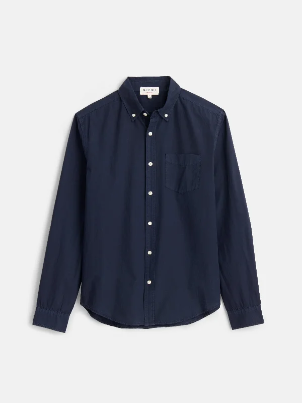 men's blue dress shirts-Mill Shirt in Cotton Poplin