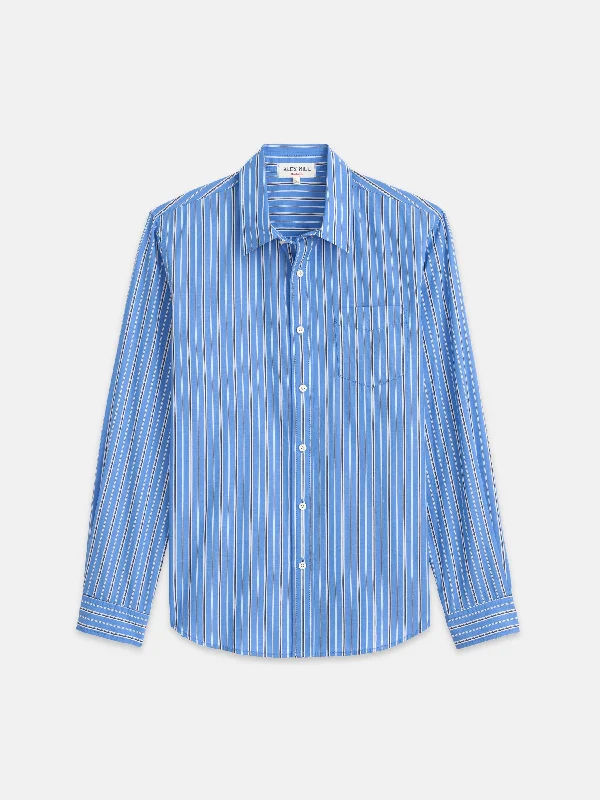 men's beige shirts-Mill Shirt In Ticking Stripe