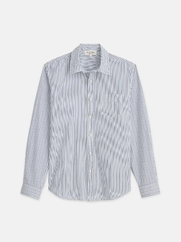 men's tan shirts-Mill Shirt In Ticking Stripe