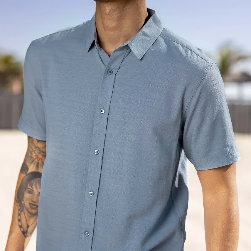 men's plaid button-up shirts-Ocean Mist – Bamboo Short Sleeve Shirt