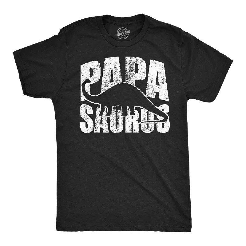 men's wrinkle-free business shirts-Papasaurus Silhouette Men's T Shirt