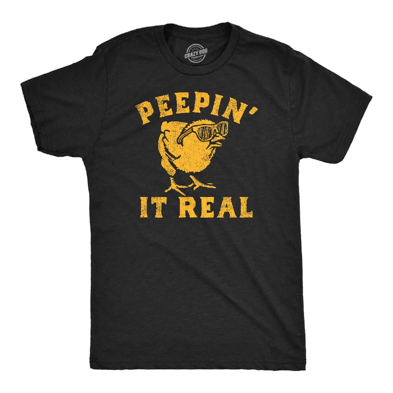 men's linen blend shirts-Peepin It Real Men's T Shirt