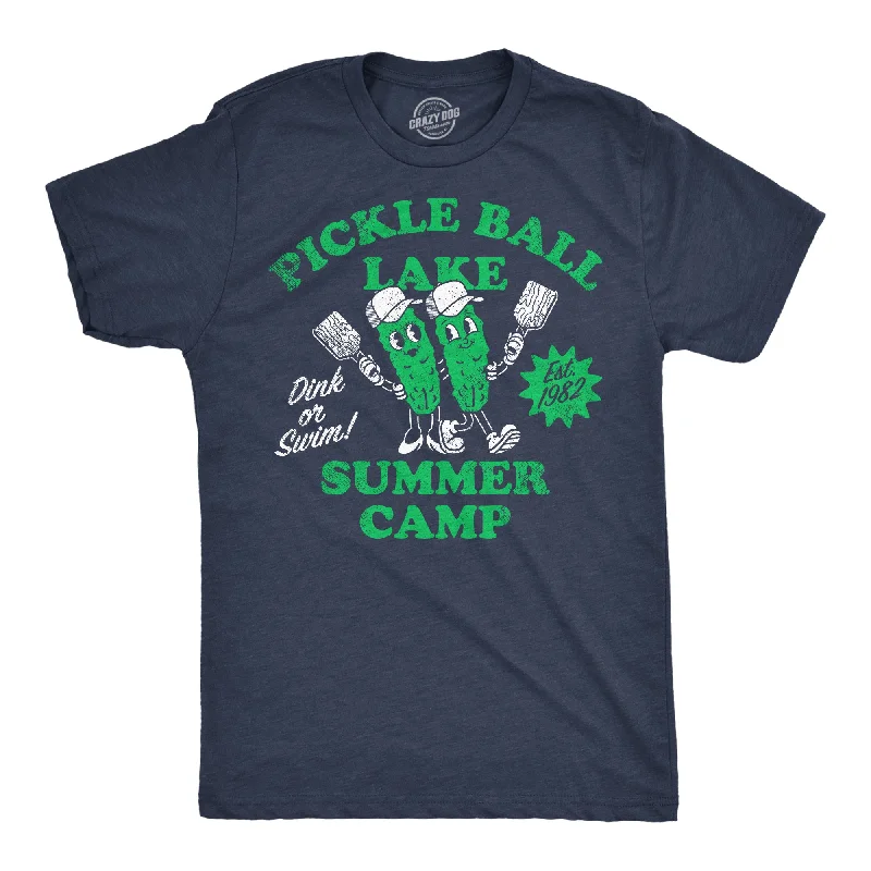 men's formal shirts-Pickleball Lake Summer Camp Men's T Shirt