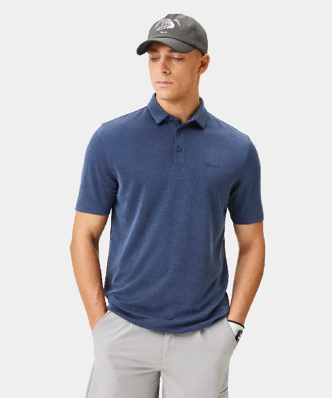 men's button-up shirts for every day-Washed Blue Players Polo Shirt