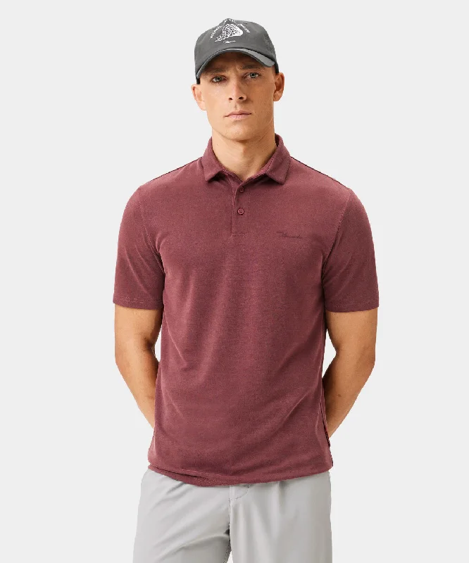 men's lightweight plaid shirts-Washed Burgundy Players Polo Shirt