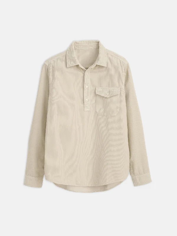 men's performance polo shirts-Carter Popover Shirt in Fine Wale Corduroy