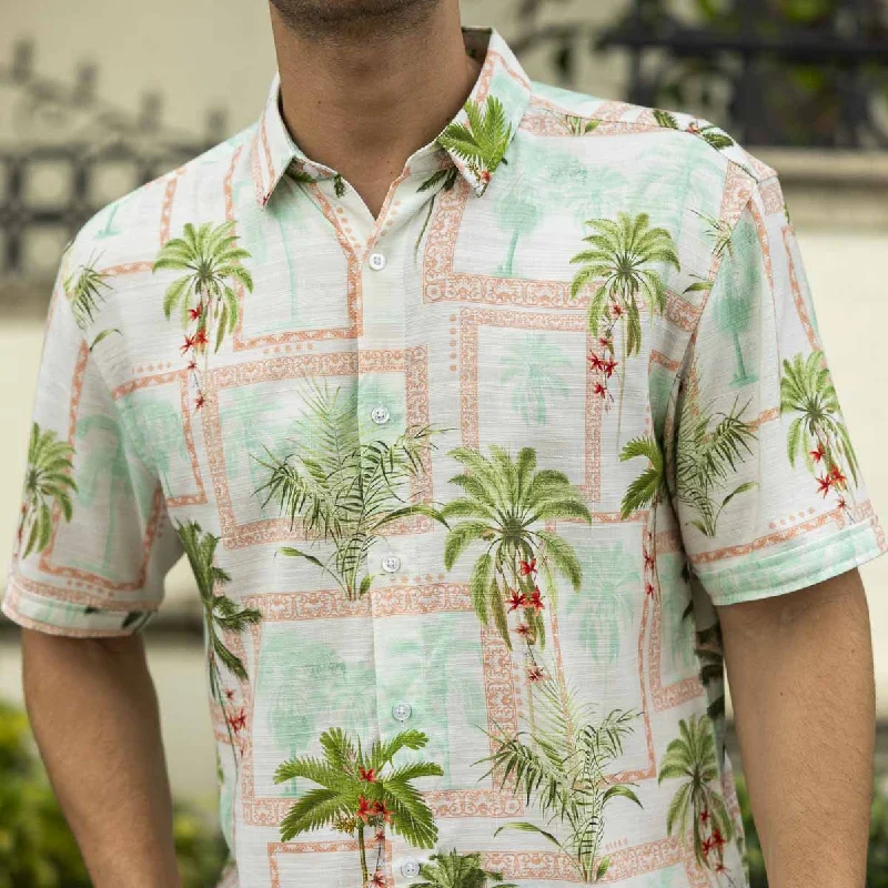 men's shirts for summer-Portraits of Paradise – Bamboo Short Sleeve Shirt