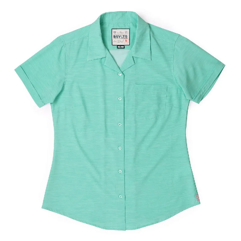 men's wrinkle-free business shirts-Renegade Seafoam Fury – Women's KUNUFLEX Short Sleeve Shirt