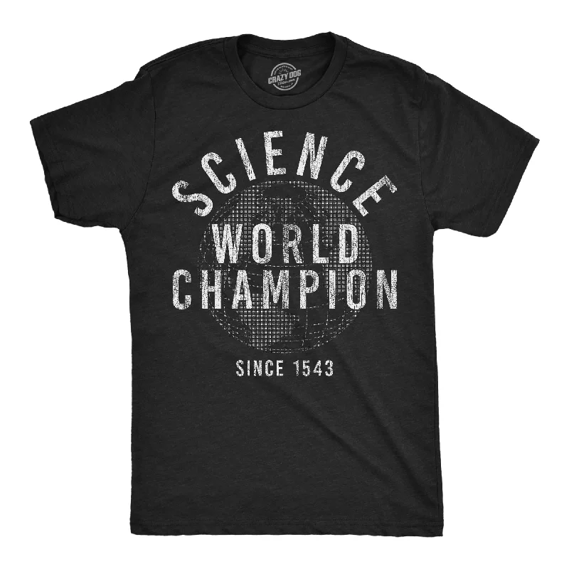 men's flannel button-up shirts-Science World Champion Men's T Shirt