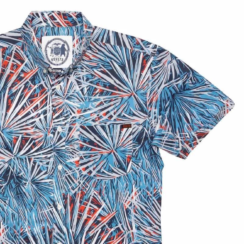 men's fun printed shirts-Red, White, and Bloom – KUNUFLEX Short Sleeve Shirt