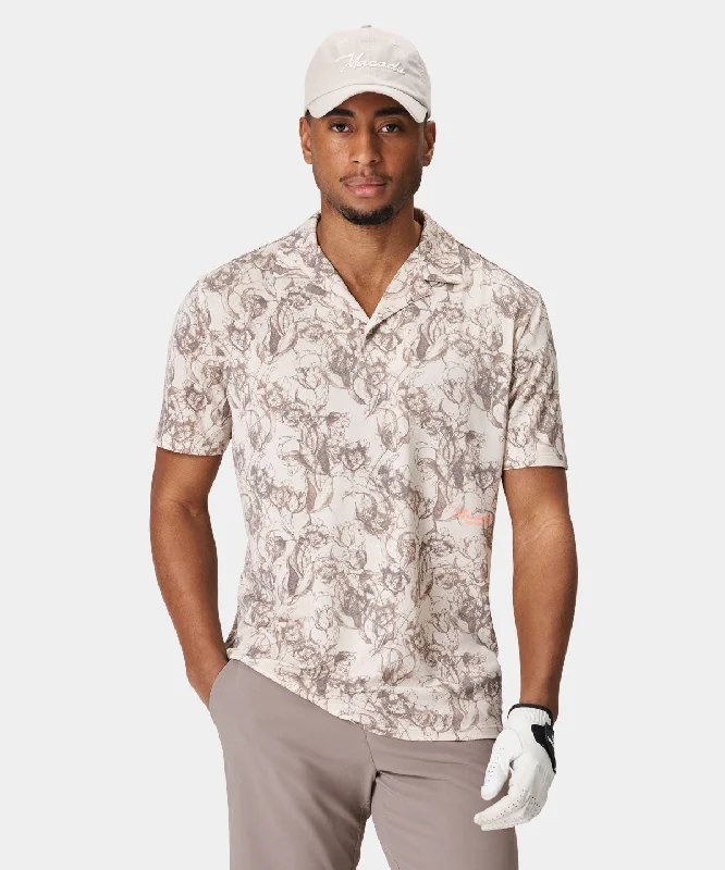 men's multi-color shirts-Taylor Flowery Beige Camp Shirt