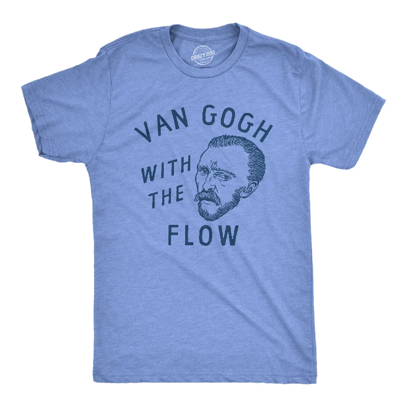 comfortable men's shirts-Van Gogh With The Flow Men's T Shirt