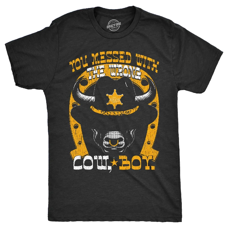 luxury men's shirts-You Messed With The Wrong Cow Boy Men's T Shirt