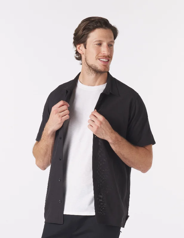 men's flannel shirts-Zephyr Shirt: Black